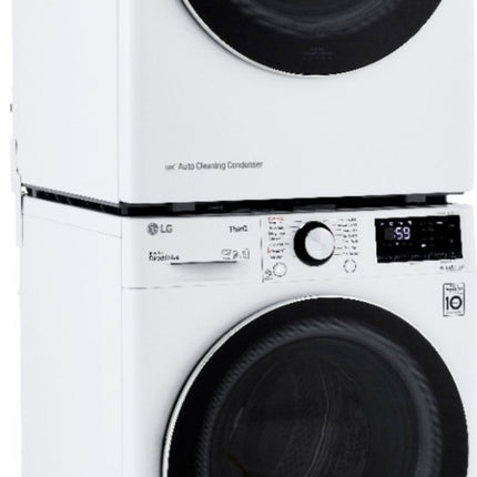 Clearance 2.4 cu.ft. Smart wi-fi Enabled Compact Front Load Washer and 4.2 cu.ft Electric Dryer with Dual Inverter HeatPump
