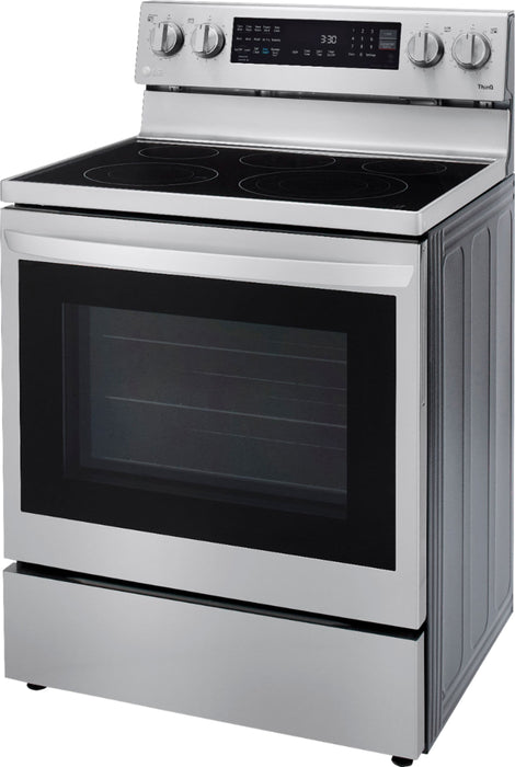 6.3 Cu. Ft. Smart Freestanding Electric Convection Range with EasyClean, Air Fry and InstaView WideView Window - Stainless steel