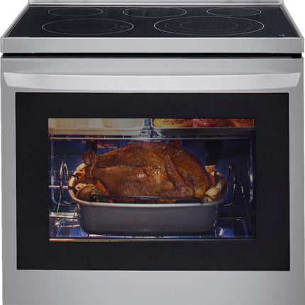 6.3 Cu. Ft. Smart Freestanding Electric Convection Range with EasyClean, Air Fry and InstaView WideView Window - Stainless steel