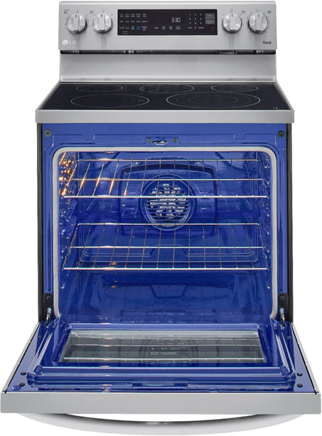 6.3 Cu. Ft. Smart Freestanding Electric Convection Range with EasyClean, Air Fry and InstaView WideView Window - Stainless steel