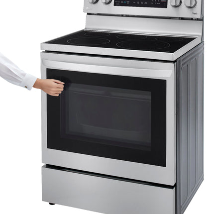 6.3 Cu. Ft. Smart Freestanding Electric Convection Range with EasyClean, Air Fry and InstaView WideView Window - Stainless steel