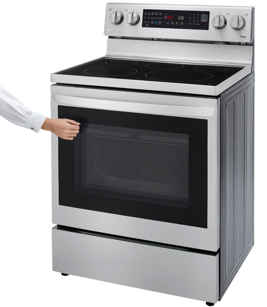 6.3 Cu. Ft. Smart Freestanding Electric Convection Range with EasyClean, Air Fry and InstaView WideView Window - Stainless steel