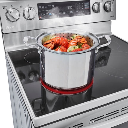 6.3 Cu. Ft. Smart Freestanding Electric Convection Range with EasyClean, Air Fry and InstaView WideView Window - Stainless steel