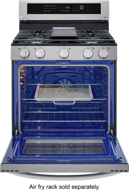 LG - 5.8 Cu. Ft. Freestanding Gas True Convection Range with EasyClean, InstaView and AirFry