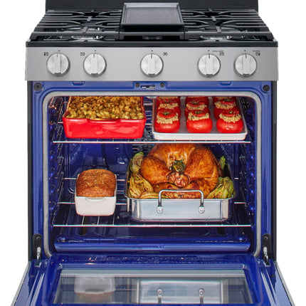 LG - 5.8 Cu. Ft. Freestanding Gas True Convection Range with EasyClean, InstaView and AirFry