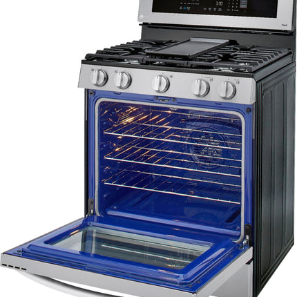 LG - 5.8 Cu. Ft. Freestanding Gas True Convection Range with EasyClean, InstaView and AirFry