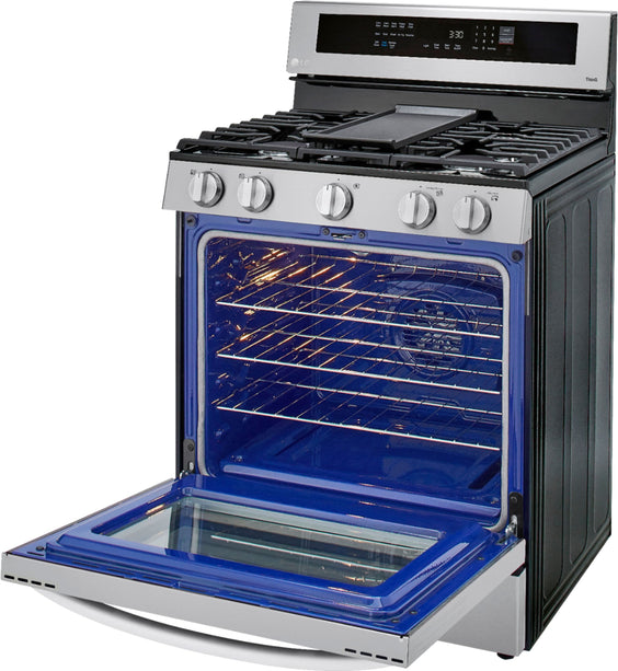 LG - 5.8 Cu. Ft. Freestanding Gas True Convection Range with EasyClean, InstaView and AirFry