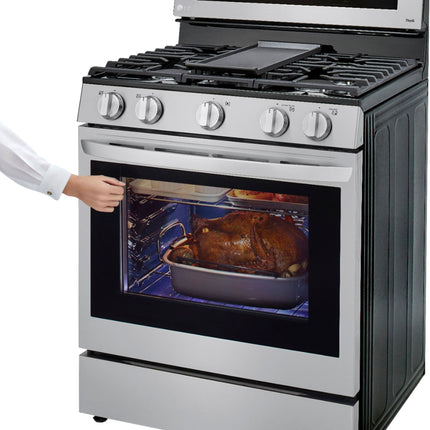 LG - 5.8 Cu. Ft. Freestanding Gas True Convection Range with EasyClean, InstaView and AirFry