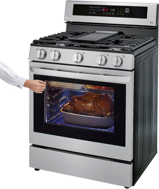 LG - 5.8 Cu. Ft. Freestanding Gas True Convection Range with EasyClean, InstaView and AirFry