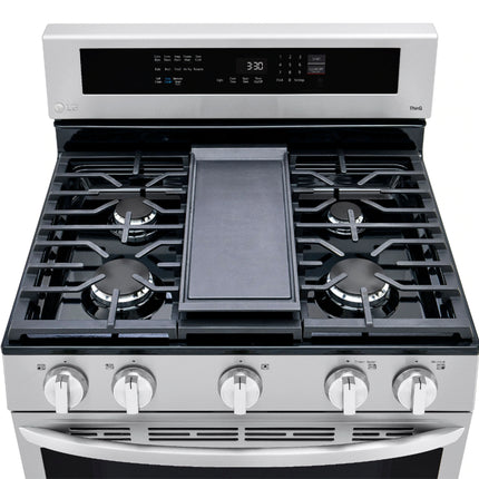 LG - 5.8 Cu. Ft. Freestanding Gas True Convection Range with EasyClean, InstaView and AirFry