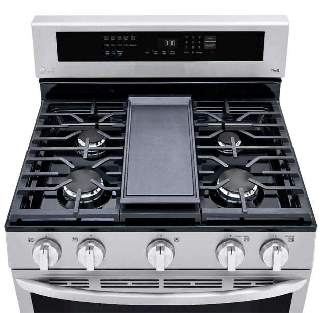 LG - 5.8 Cu. Ft. Freestanding Gas True Convection Range with EasyClean, InstaView and AirFry