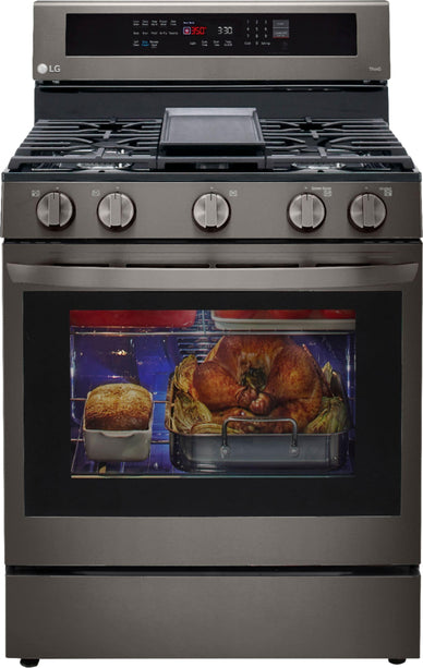5.8 Cu. Ft. Smart Freestanding Gas True Convection Range with EasyClean, WideView Window and AirFry