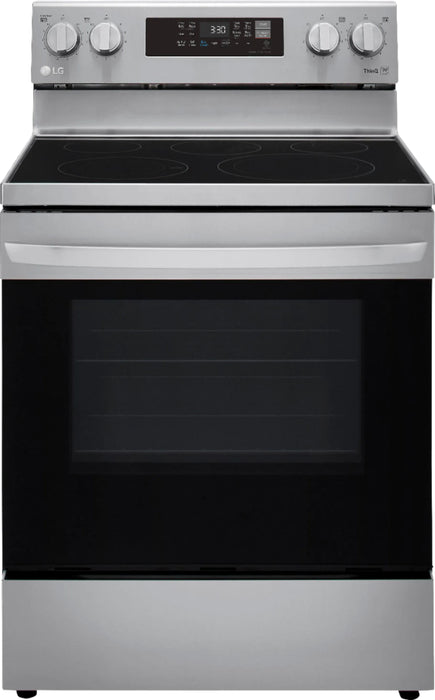 6.3 Cu. Ft. Smart Freestanding Electric Convection Range with EasyClean, Air Fry and InstaView - Stainless steel