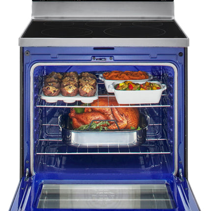 6.3 Cu. Ft. Smart Freestanding Electric Convection Range with EasyClean, Air Fry and InstaView - Stainless steel