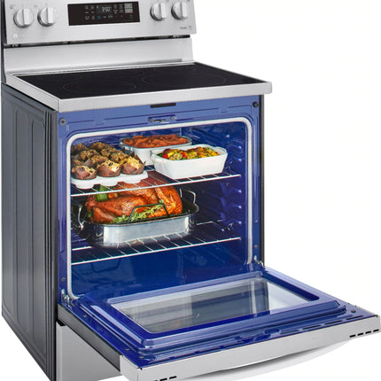 6.3 Cu. Ft. Smart Freestanding Electric Convection Range with EasyClean, Air Fry and InstaView - Stainless steel