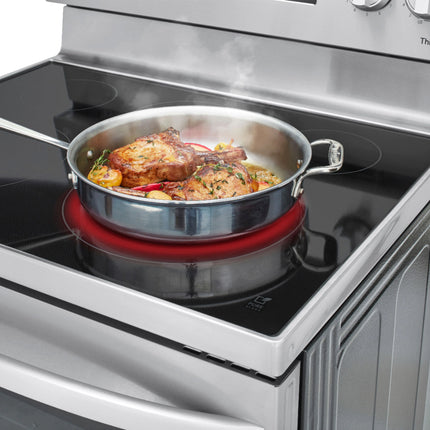 6.3 Cu. Ft. Smart Freestanding Electric Convection Range with EasyClean, Air Fry and InstaView - Stainless steel