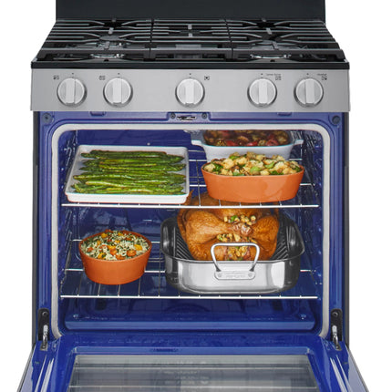 5.8 Cu. Ft. Smart Freestanding Gas True Convection Range with EasyClean, WideView Window and AirFry