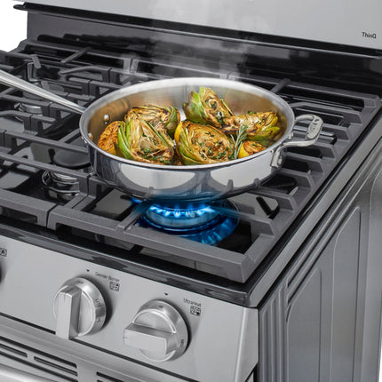5.8 Cu. Ft. Smart Freestanding Gas True Convection Range with EasyClean, WideView Window and AirFry