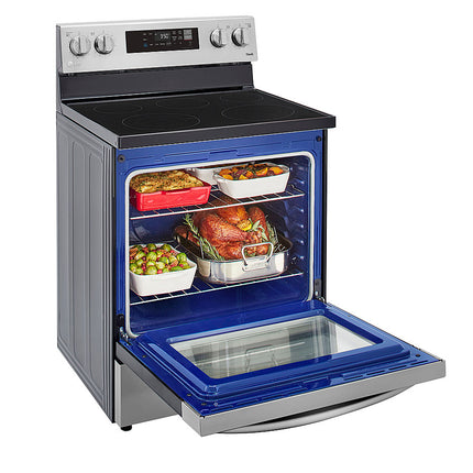 6.3 Cu. Ft. Smart Freestanding Electric Range with EasyClean and WideView Window - Stainless steel