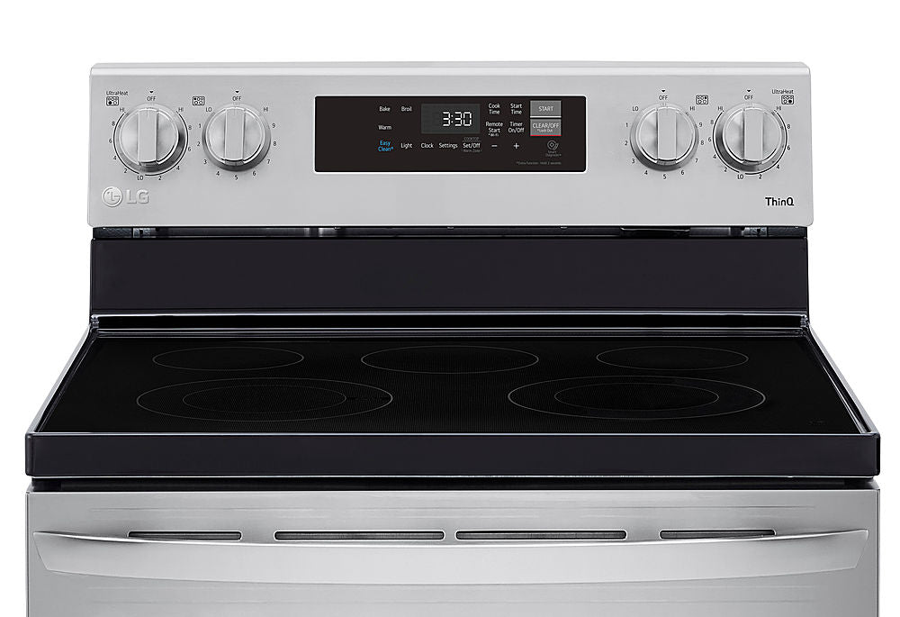 6.3 Cu. Ft. Smart Freestanding Electric Range with EasyClean and WideView Window - Stainless steel