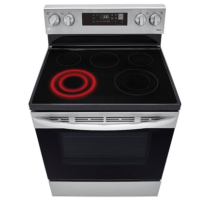 6.3 Cu. Ft. Smart Freestanding Electric Range with EasyClean and WideView Window - Stainless steel