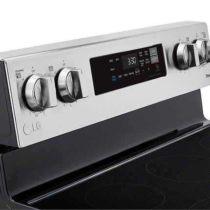 6.3 Cu. Ft. Smart Freestanding Electric Range with EasyClean and WideView Window - Stainless steel