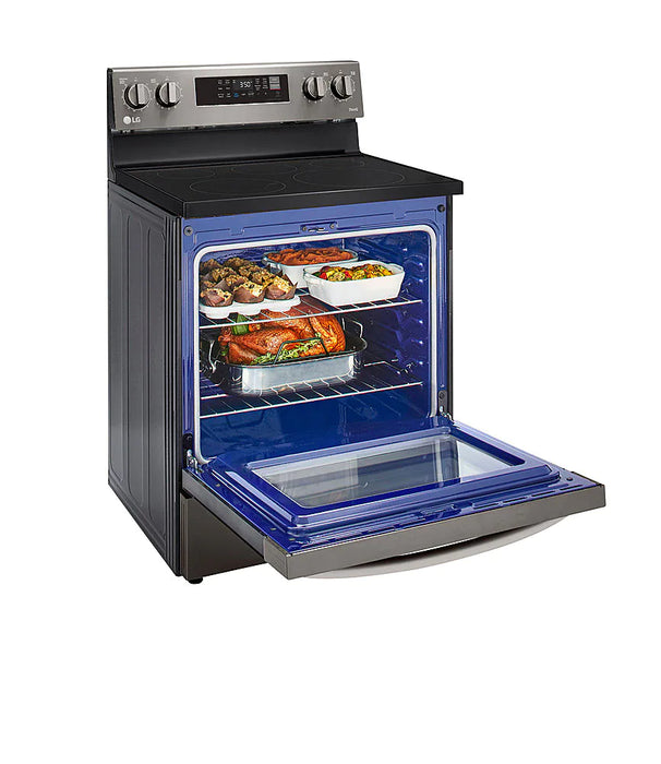 6.3 Cu. Ft. Smart Freestanding Electric Convection Range with EasyClean, Air Fry and InstaView - Black Stainless steel