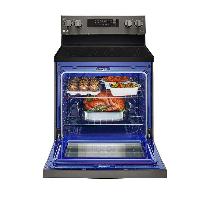 6.3 Cu. Ft. Smart Freestanding Electric Convection Range with EasyClean, Air Fry and InstaView - Black Stainless steel