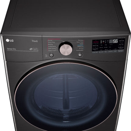 7.4 Cu. Ft. Stackable Smart Gas Dryer with Steam and Built-In Intelligence - Black steel