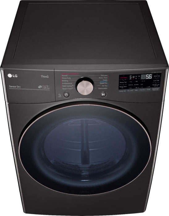 7.4 Cu. Ft. Stackable Smart Gas Dryer with Steam and Built-In Intelligence - Black steel