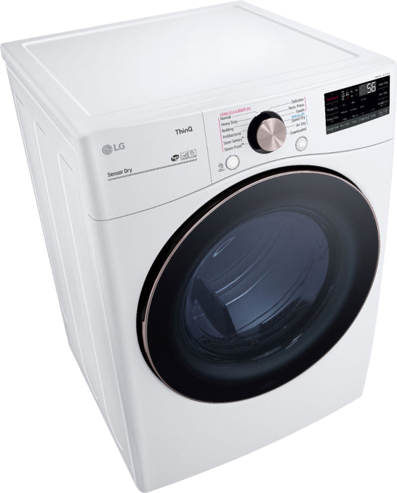 7.4 Cu. Ft. Stackable Smart Gas Dryer with Steam and Built-In Intelligence - White