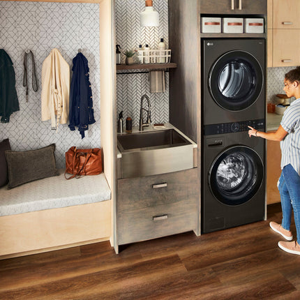 $1349 PICKUP! LG 4.5 Cu. Ft. HE Smart Front Load Washer and 7.4 Cu. Ft. Gas Dryer WashTower with Steam and Built-In Intelligence