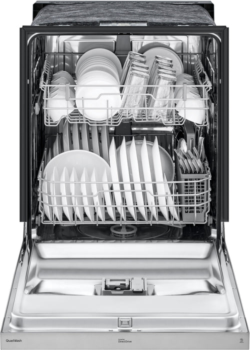 24" Front-Control Built-In Dishwasher with Stainless Steel Tub, QuadWash, 50 dBa - Stainless steel
