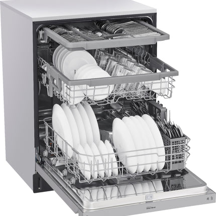 24" Front Control Smart Built-In Stainless Steel Tub Dishwasher with 3rd Rack, Quadwash, and 48dba - Stainless steel