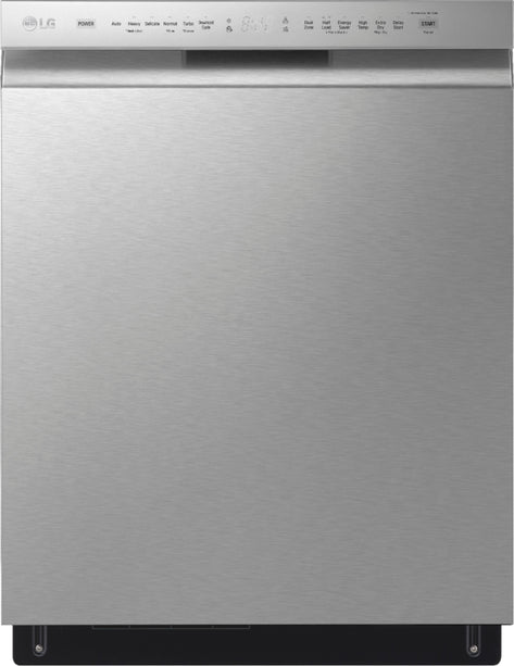 24" Front Control Smart Built-In Stainless Steel Tub Dishwasher with 3rd Rack, Quadwash, and 48dba - Stainless steel