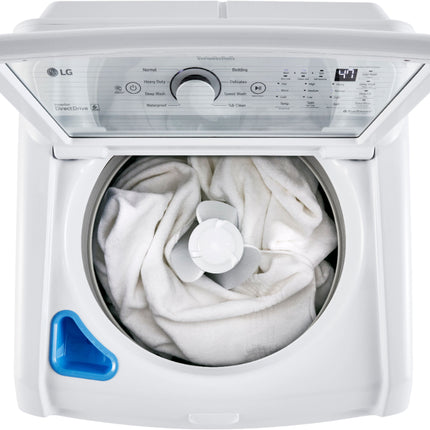 LG - 4.3 Cu. Ft. High-Efficiency Smart Top Load Washer with TurboDrum Technology - White