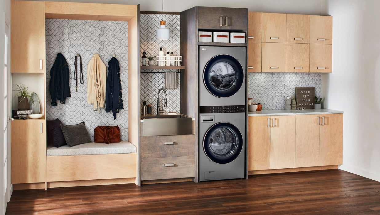 Smart Front Load Washer and 7.4 Cu. Ft. Electric Dryer WashTower with Steam and Built-In Intelligence