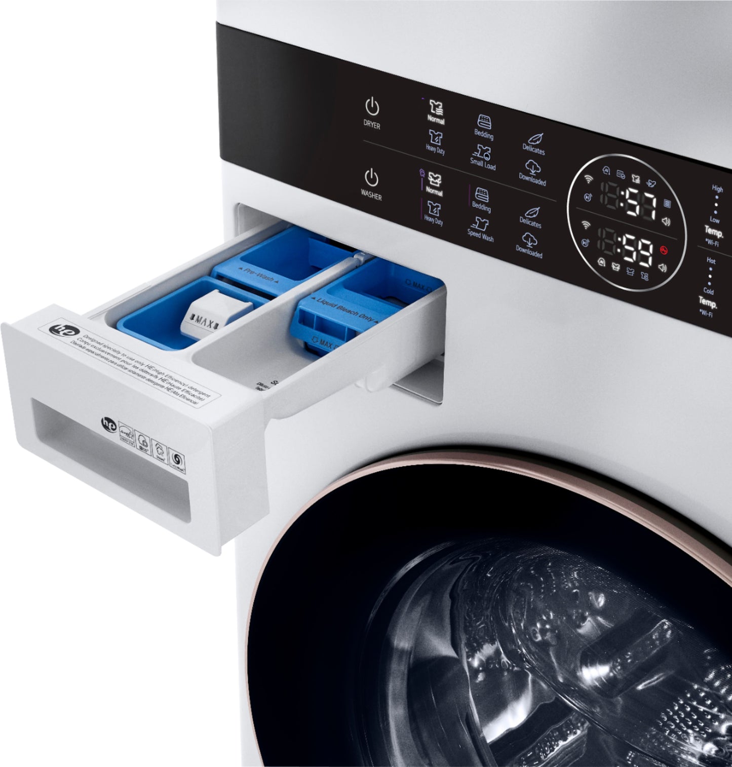 LG WKE100HVA WashTower — 4.5 cu. ft. Washer + 7.4 cu. ft. Electric Dryer, Smart Laundry Center