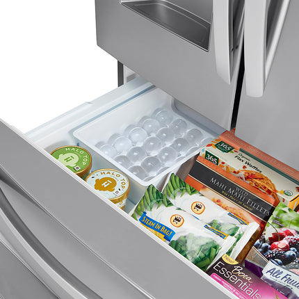 28 Cu. Ft. 4 Door French Door Smart Refrigerator with Dual Ice and Double Freezer