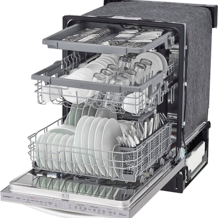 24" Top Control Smart Built-In Stainless Steel Tub Dishwasher with 3rd Rack, QuadWash and 46dba - Stainless steel