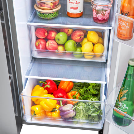 23 Cu. Ft. Side-by-Side Counter-Depth Refrigerator with Smooth Touch Dispenser - Stainless steel