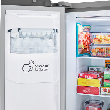 23 Cu. Ft. Side-by-Side Counter-Depth Refrigerator with Smooth Touch Dispenser - Stainless steel