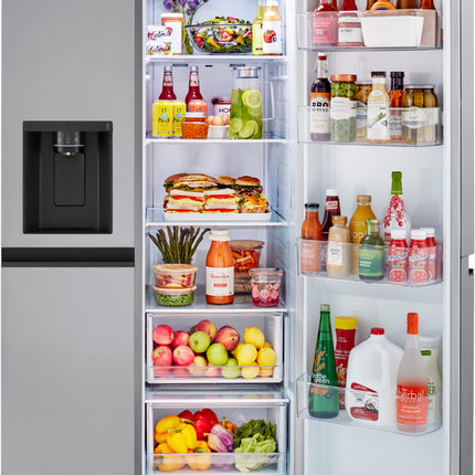 23 Cu. Ft. Side-by-Side Counter-Depth Refrigerator with Smooth Touch Dispenser - Stainless steel