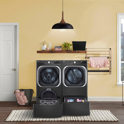 9.0 Cu. Ft. Stackable Smart Electric Dryer with Steam and Built-In Intelligence - Black steel
