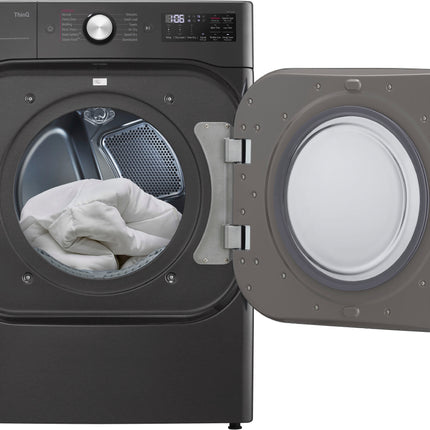 9.0 Cu. Ft. Stackable Smart Electric Dryer with Steam and Built-In Intelligence - Black steel