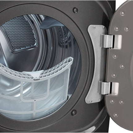 9.0 Cu. Ft. Stackable Smart Electric Dryer with Steam and Built-In Intelligence - Black steel
