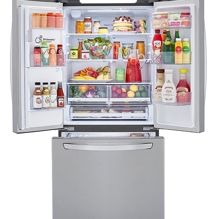 25 Cu. Ft. French Door Smart Refrigerator with Slim SpacePlus Ice - Stainless steel