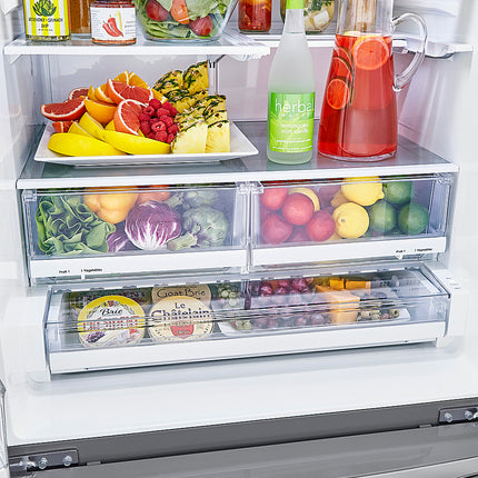 25 Cu. Ft. French Door Smart Refrigerator with Slim SpacePlus Ice - Stainless steel