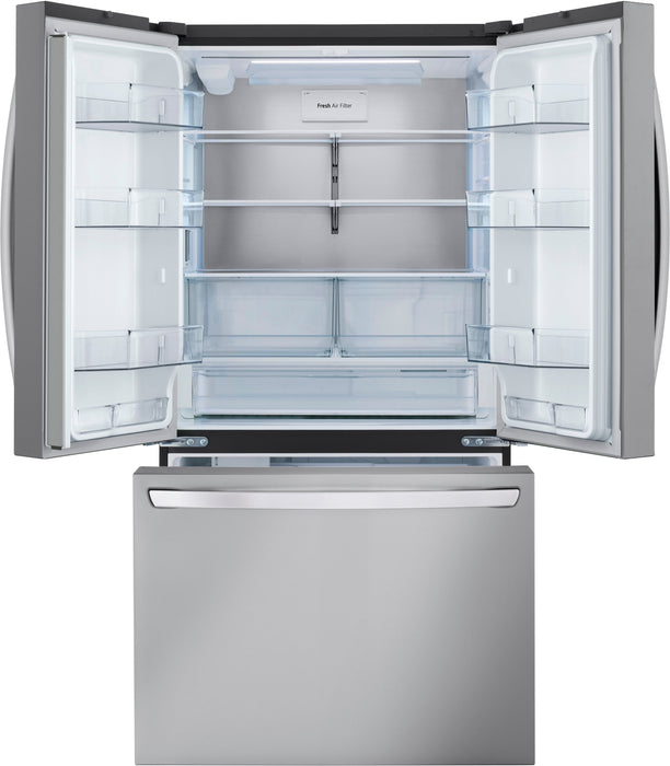 LG - French Door Smart Refrigerator with Internal Water and Ice - Stainless steel
