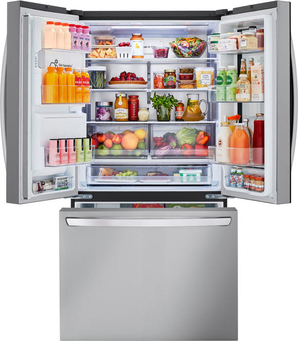 LG - 26 Cu. Ft. French Door Counter-Depth Smart Refrigerator with InstaView - Stainless steel